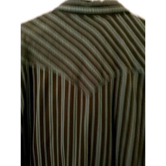 Southern Thread Shirt Men's Green Striped Cowboy Western Pearl Snap - XL - Picture 7 of 9
